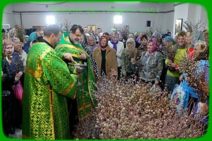 Вербное воскресение, всенощное бдение в Никольском храме, г. Березники