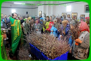 Вербное воскресение, всенощное бдение в Никольском храме, г. Березники