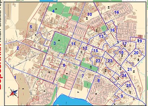 карта Березники c округами