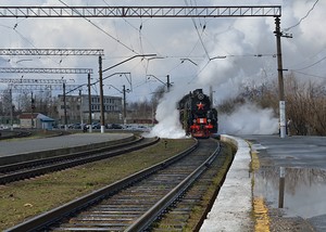 Станция Березники. Ретро-поезд Победы